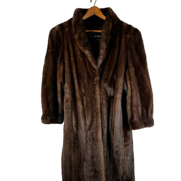 Vintage Furs by Richard Donald Medium Brown Fur Long Trench Coat Womens Size S - Picture 2 of 13